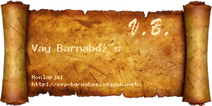 Vay Barnabás névjegykártya